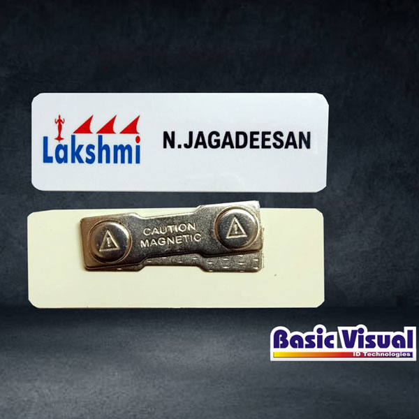 Standard PVC White Name Badge manufacturer, Printer, and supplier in Mumbai, India - Basic Visual ID Technologies