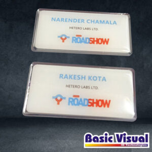 Dome PVC Corporate Name Badges/Tags |1 inch X 3 inch| Full Colour digital Printed