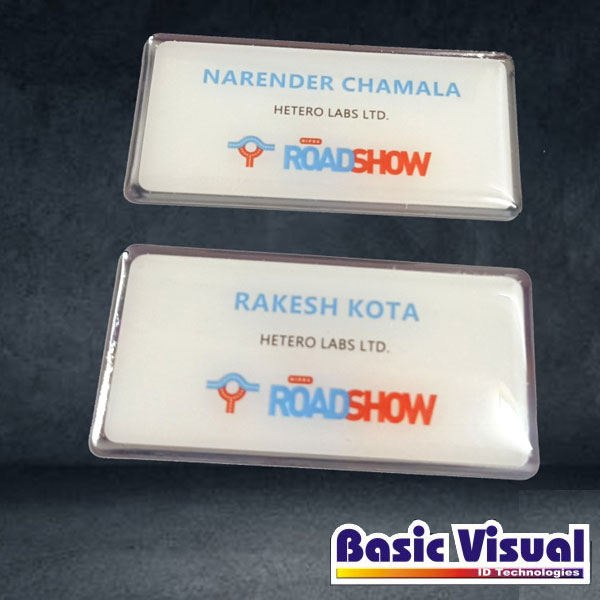 Dome PVC Corporate Name Badges/Tags |1 inch X 3 inch| Full Colour digital Printed