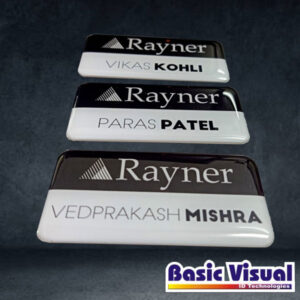 Dome PVC Executive Name Badges/Tags |1 inch X 3 inch| Full Colour digital Printed