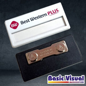 Double Colour silkscreen Print Reusable Name Badges