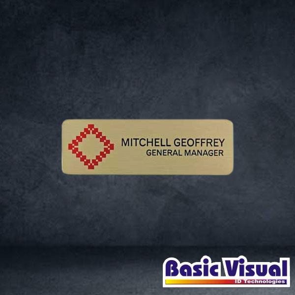 metallic-pvc-professional-name-badges-tags-gold-silver-1-inch-x-3-inch-full-colour-digital-printed