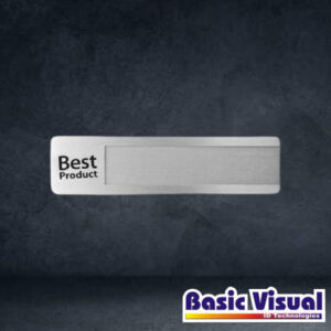 White Reusable Business Name Badges/Tags | 65 mm x 35 mm | 1 / 2 Colour silkscreen Print