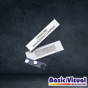 white-reusable-professional-name-badges-tags-65-mm-x-35-mm-1-2-colour-silkscreen-print