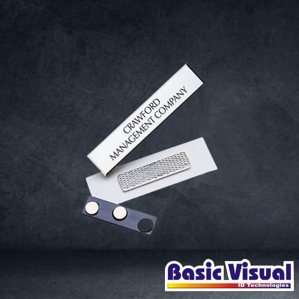 white-reusable-professional-name-badges-tags-65-mm-x-35-mm-1-2-colour-silkscreen-print