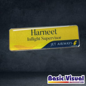 Dome SS Executive Name Badges/Tags 1 inch X 3 inch Full Colour Digital Printed