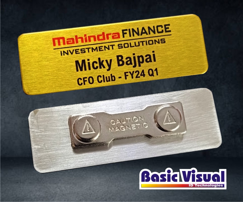 SS Corporate Name Badges/Tags 1 inch X 3 inch Full Colour Digital Printed