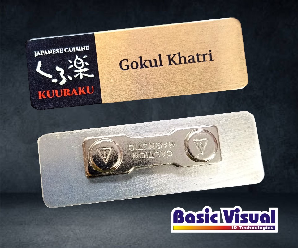 SS Rectangle Corporate Name Badges/Tags 1 inch X 3 inch Full Colour digital Printed