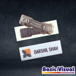 PVC White Name Badge/Tag for Schools 1 inch X 3 inch Full Colour Digital Printed